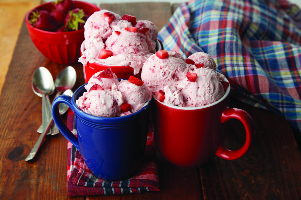 Homemade Strawberries and Cream Ice Cream