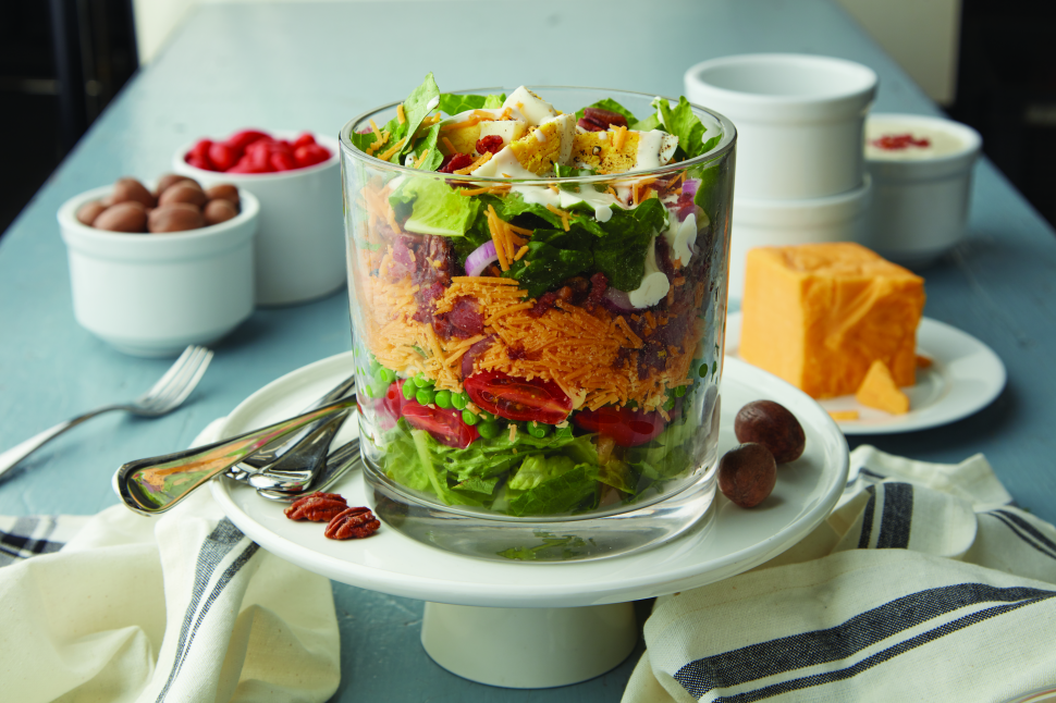 Stacked Salad With Glazed Pecans